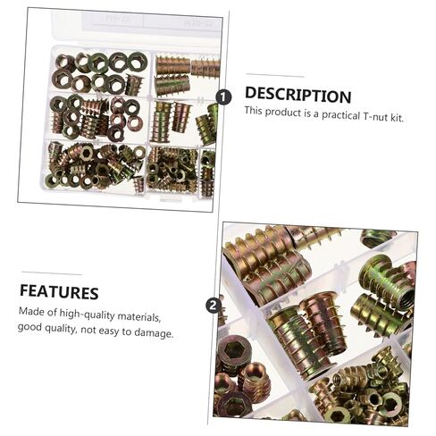 Zerodeko 120pcs T-Nut Assortment Alloy Furniture Mounting Nuts for Wood T-Slot and Aluminum Extrusion Applications in Saudi Arabia