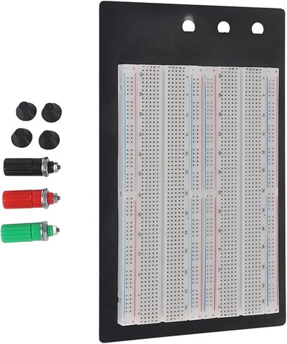 Breadboard Test Bed Circuit Test 1660 Points Holes Plug in Solder Prototype PCB White ABS Aluminum Board 8.46inch x 5.11inch 390g in Saudi Arabia