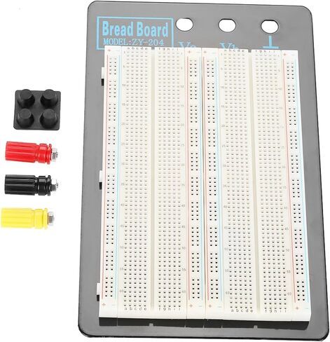 Breadboard Test Bed Circuit Test 1660 Points Holes Plug in Solder Prototype PCB White ABS Aluminum Board 8.46inch x 5.11inch 390g in Saudi Arabia