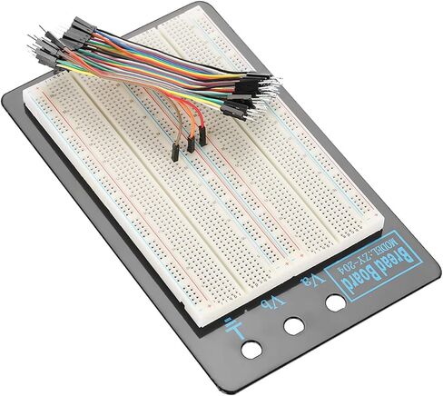 Breadboard Test Bed Circuit Test 1660 Points Holes Plug in Solder Prototype PCB White ABS Aluminum Board 8.46inch x 5.11inch 390g in Saudi Arabia