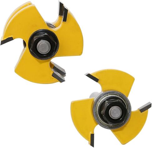 ​2pcs 8mm & 1/4 Inch Shank 46mm Head 3-Tooth T-Type Mortise Cutter | Panel Cutter | Floor Cutter | Woodworking Cutter​(1/4") in Saudi Arabia