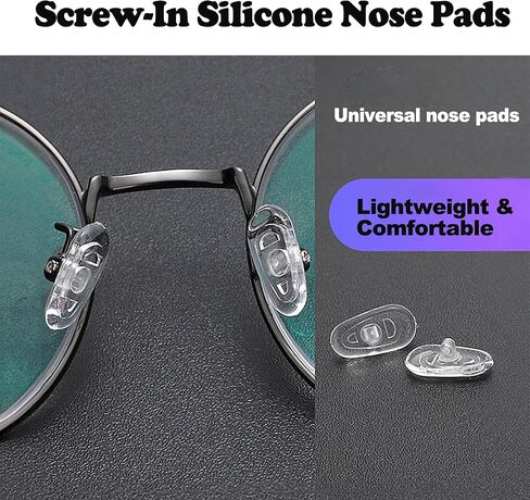 وسادات أنف للنظارات، 20 زوجًا من طقم استبدال وسائد الأنف للنظارات المصنوعة من السيليكون الناعم، 3 في 1 طقم إصلاح النظارات بمفك صغير مع براغي، وسادة أنف مضادة للانزلاق للنظارات والنظارات in Kuwait