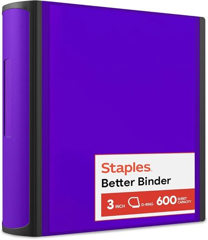 Staples 895621 Better 3-Inch Slant D 3-Ring View Binder Purple (20246) in Saudi Arabia