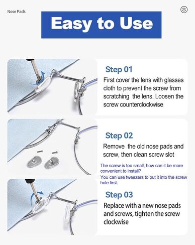 وسادات أنف للنظارات، 20 زوجًا من طقم استبدال وسائد الأنف للنظارات المصنوعة من السيليكون الناعم، 3 في 1 طقم إصلاح النظارات بمفك صغير مع براغي، وسادة أنف مضادة للانزلاق للنظارات والنظارات in Kuwait