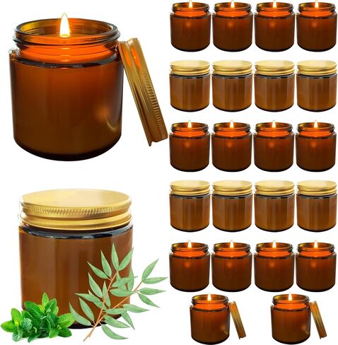 24 Pcs 4 Oz Mini Soy Candles,Coffee Scented Candles Set,Bulk Aromatherapy Candle,Great Stress Relieving Scented Candle for Girls as a Gift for Birthdays, Weddings and More! in Kuwait