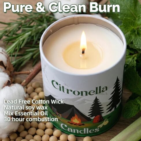 TTRWIN Citronella Candles Outdoor, Natural Citronella Candles, Create an Invisible Barrier and Warm Halo for You Outdoors, Making Every Outdoor Stop Full of Peace of Mind and Comfort, 2 Cans in Kuwait