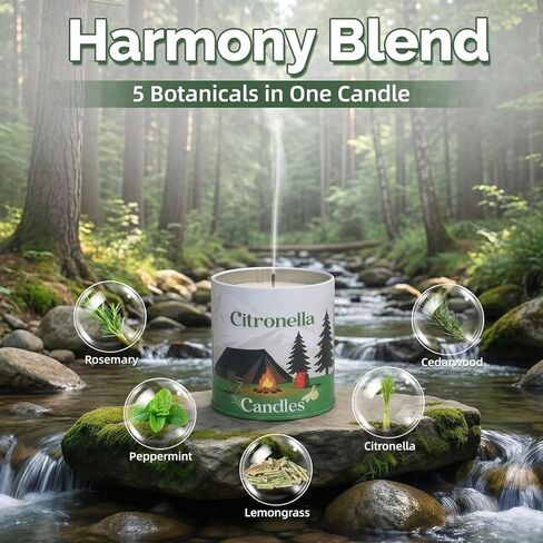 TTRWIN Citronella Candles Outdoor, Natural Citronella Candles, Create an Invisible Barrier and Warm Halo for You Outdoors, Making Every Outdoor Stop Full of Peace of Mind and Comfort, 2 Cans in Kuwait