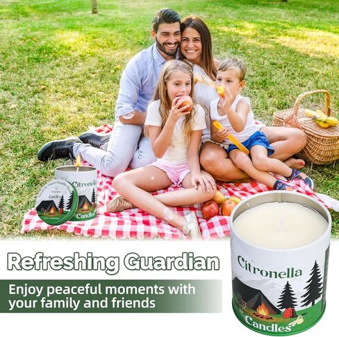 TTRWIN Citronella Candles Outdoor, Natural Citronella Candles, Create an Invisible Barrier and Warm Halo for You Outdoors, Making Every Outdoor Stop Full of Peace of Mind and Comfort, 2 Cans in Kuwait