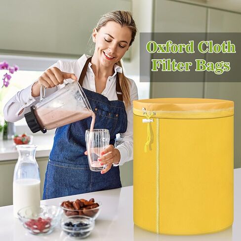 1Pcs 5 Gallon Filter Bags, Windspeed Oxford Cloth All-Mesh Filter Bags for 5 Gallon Bucket with Filter Screen and Storage Pouch (yellow(73 Micron)) in Saudi Arabia