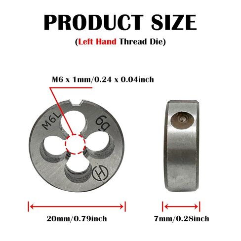 M6 x 1mm Left Hand Thread Die,Machine Thread Left Hand Threading Die,High Speed Steel Round Thread Die Left Hand(1Pcs) in Saudi Arabia