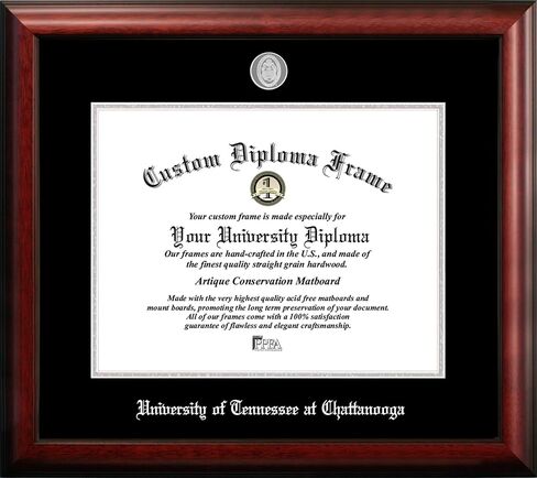 Campus Images NCAA Tennessee Chattanooga Mocs Unisex Silver Embossed Diploma Frame University of Tennessee, Chattanooga 17W x 14H Silver Embossed Diploma Frame, Brown, One Size in Saudi Arabia
