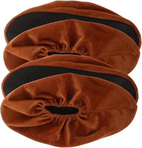 Mikikit 2pairs Bowling Shoe Covers Men Women Non-Slip Washable Full Coverage Shoe Protectors for Indoor Sports Brown in Saudi Arabia