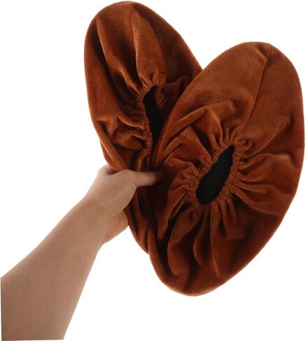 Mikikit 2pairs Bowling Shoe Covers Men Women Non-Slip Washable Full Coverage Shoe Protectors for Indoor Sports Brown in Saudi Arabia