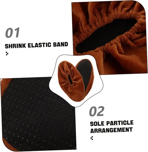 Mikikit 2pairs Bowling Shoe Covers Men Women Non-Slip Washable Full Coverage Shoe Protectors for Indoor Sports Brown in Saudi Arabia
