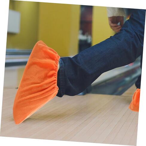DECHOUS 2pairs Bowling Shoe Covers Indoor Sliding Lint Covers Adult Non-Slip Warm Cozy Washable Bowling Ball Accessories Golden in Saudi Arabia