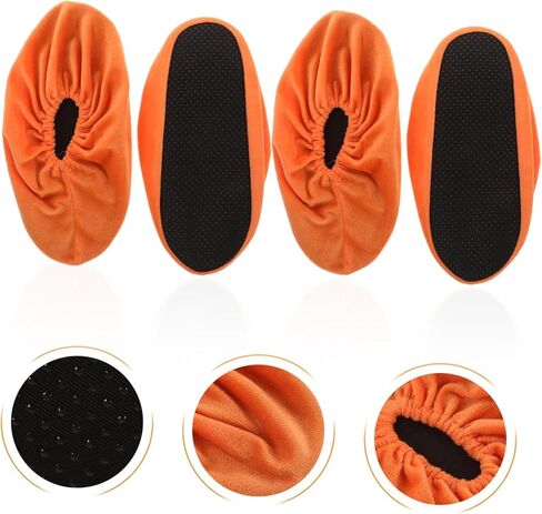 DECHOUS 2pairs Bowling Shoe Covers Indoor Sliding Lint Covers Adult Non-Slip Warm Cozy Washable Bowling Ball Accessories Golden in Saudi Arabia