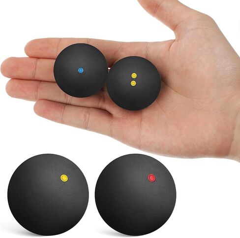 Kisangel Squash Balls for Indoor Racket Sports Training Practice 6 Single Dot and 2 Double Dot Rubber Squash Ball Set in Saudi Arabia