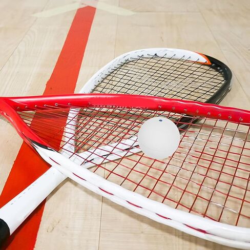 OSALADI Single Dot Squash Training Balls 2pcs White Blue Dot Rubber Reaction Trainer Bouncy Squash Equipment for Beginner Practice and Competition Use in Saudi Arabia