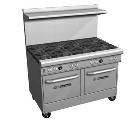 Southbend 4483EE-3CL 48" Ultimate Restaurant Gas Range w/ 2 Star-Saute Burners, 36" Left Charbroiler & (2) Space Saver Ovens in Saudi Arabia