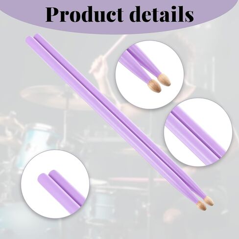 Purple Drum Sticks Purple Drumsticks 5a Maple Wood Drumstick Wooden Handles Drum Stick Beginner Drums Sticks Accessories Stuff for Beginners Music Lovers in Saudi Arabia