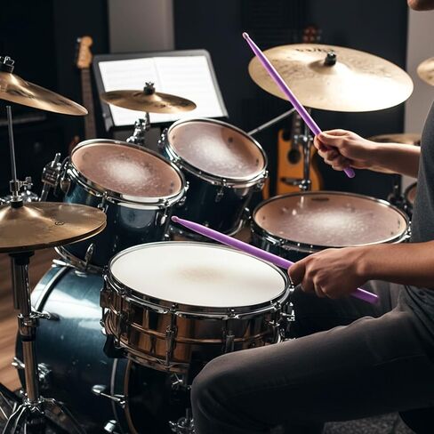 Purple Drum Sticks Purple Drumsticks 5a Maple Wood Drumstick Wooden Handles Drum Stick Beginner Drums Sticks Accessories Stuff for Beginners Music Lovers in Saudi Arabia
