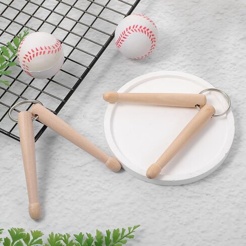 Mini Drum Sticks, 2 Pcs Wood Mini Drumsticks Keychain, Natural Wood Miniature Drum Stick Key Ring for Drummers, Band Gear, Decoration & Gifts for Men Women in Saudi Arabia