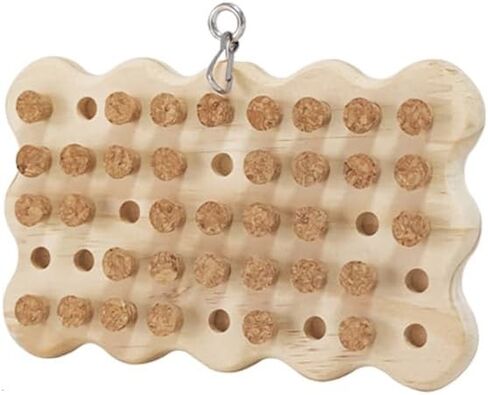 LOS ANDES Parrot Chew Toy with Soft Corks, Wooden Biting Training Toy and Foraging Bird Toys,Bird Cage Accessories, Parakeet Toys in Kuwait