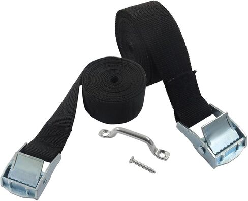 مجموعتان 1 بوصة × 78 بوصة (6.5 قدم) طقم حزام ربط البطارية لأسفل، حزام تثبيت البطارية مع دعامة من الفولاذ المقاوم للصدأ ومسامير لحزام الأمتعة والسيارات in Kuwait