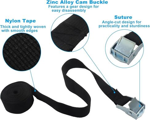 مجموعتان 1 بوصة × 78 بوصة (6.5 قدم) طقم حزام ربط البطارية لأسفل، حزام تثبيت البطارية مع دعامة من الفولاذ المقاوم للصدأ ومسامير لحزام الأمتعة والسيارات in Kuwait