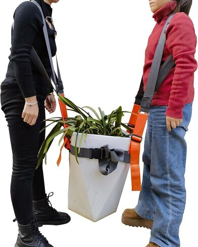 حزام متحرك لأواني زهور الحديقة، أشرطة رفع المناظر الطبيعية، تحريك أواني الزهور الثقيلة، المزارعون، الأشجار، الطبل، الصخور، أداة الوعاء، يصل إلى 500 رطل، رمادي برتقالي، كبير in Kuwait