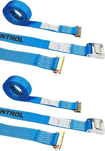 US Cargo Control E-Track Cam Buckle Straps (8-Pack), 2 Inch x 20 Foot E Track Straps with Cam Buckle and Spring E-Fittings, 2,500 LBS Break Strength, Easy-to-Use Tiedowns in Vans and Trailers in Saudi Arabia