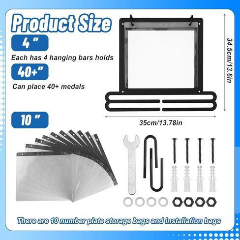 Race Medal and Bib Display Medal Hanger for Runners, Wall Mounted Bib and Medals Display, Running Medals Hanger Displays, for Runners, Marathon & Triathlon Athletes in Saudi Arabia