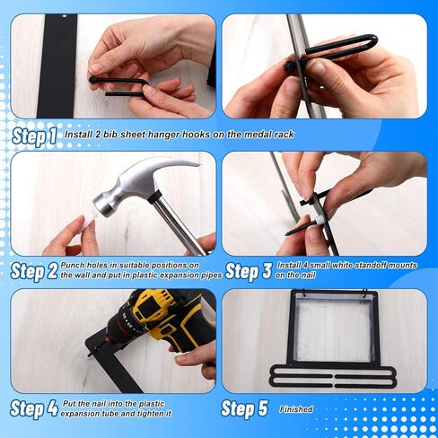 Race Medal and Bib Display Medal Hanger for Runners, Wall Mounted Bib and Medals Display, Running Medals Hanger Displays, for Runners, Marathon & Triathlon Athletes in Saudi Arabia