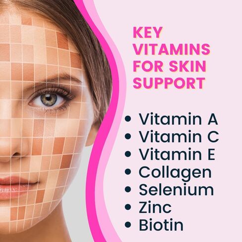 Greenfield Nutritions Halal Biotin Tablet for Adult - 60 Halal Multivitamin for Hair Skin and Nails - High potency 5000mcg Biotin with 50mg Collagen and Minerals - Gelatin Gluten Free, Non-GMO Vitamin in Kuwait