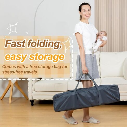 Twin Bassinet - قابلة للطي قابلة للطي للتوأم مع ألعاب معلقة وسلة تخزين ، نائم بجانب السرير المحمولة مع حقيبة حمل رمادية in Kuwait