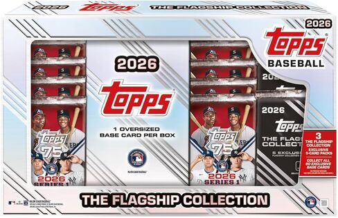 صندوق مجموعة 2026 Topps Baseball Series 1 - بطاقة أساسية كبيرة الحجم لكل صندوق + 3 حزم مجموعة رئيسية حصرية مكونة من 5 بطاقات in Saudi Arabia