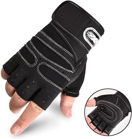 2 Pair Sport Weight Lifting Gloves for Men and Women,Full Palm Protection&Wrist Wraps,Workout Gloves for Gym,Dumbbell,Fitness, Weightlifting, Pull-ups in Saudi Arabia