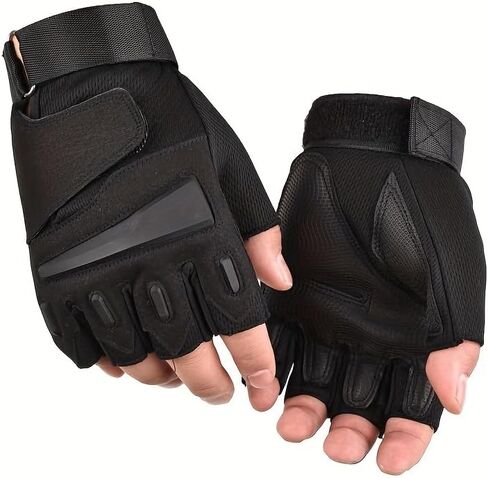 1 Pair Half Finger Anti-Slip Breathable Gym Fitness Cycling Outdoor Sports Gloves for Men and Women，Black M Size in Saudi Arabia