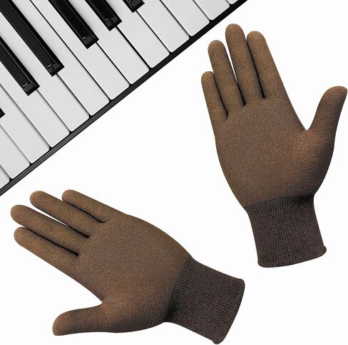 Arthritis Compression Gloves for Musicians and Gym BrownSoft Sweat Absorbent Hand Support for Piano Typing and Pain Relief Touchscreen Compatible for Women and Men, Size M in Saudi Arabia