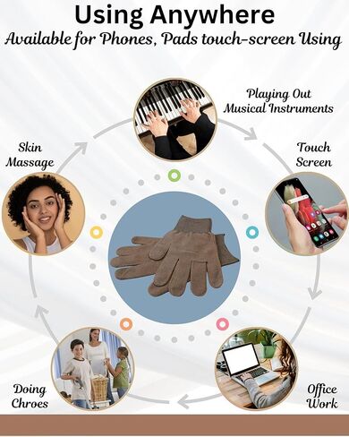 Arthritis Compression Gloves for Musicians and Gym BrownSoft Sweat Absorbent Hand Support for Piano Typing and Pain Relief Touchscreen Compatible for Women and Men, Size M in Saudi Arabia