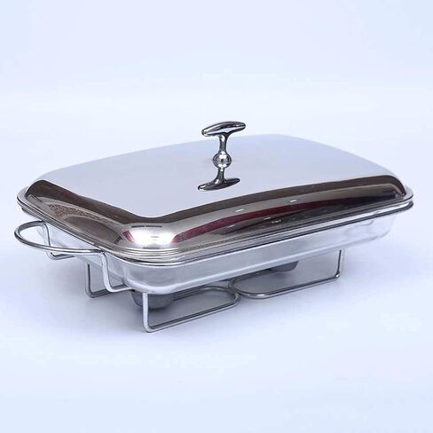 This Stainless Steel Insulated Dinner Plate Set is Rectangular and Includes a Glass Insulated Tray, Suitable for buffets, Restaurants, Kitchen Parties, and Other Occasions., in Saudi Arabia