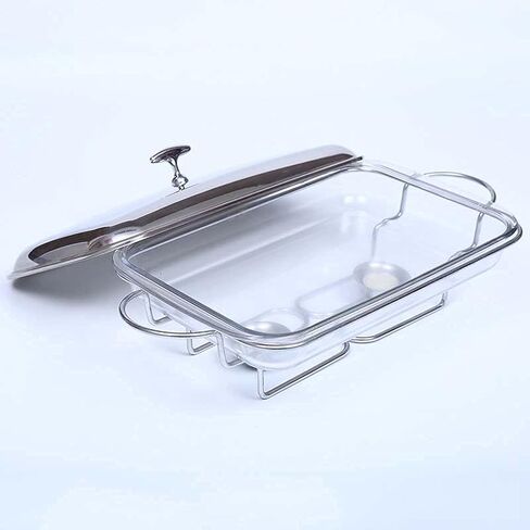This Stainless Steel Insulated Dinner Plate Set is Rectangular and Includes a Glass Insulated Tray, Suitable for buffets, Restaurants, Kitchen Parties, and Other Occasions., in Saudi Arabia