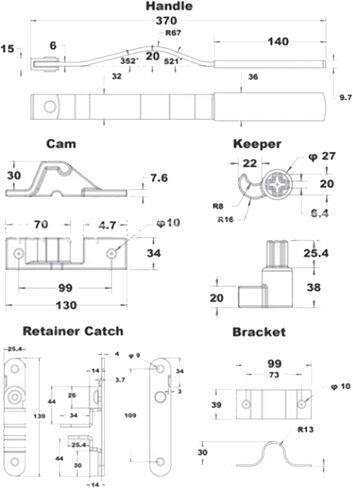Cam Action Door Lock Kit, Metal Cargo Trailer Door Lock for Shipping Container, Bar Latch Hasp Retainer Keeper - Galvanized Coating, Secure Lever Mechanism, Easy Installation for in Saudi Arabia