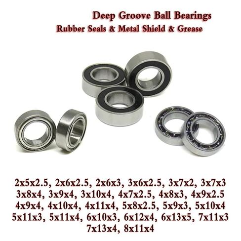 10pcs 2x5x2.5 2x6x2.5 2x6x3 3x6x2.5 3x7x2 3x7x3 3x8x3 3x8x4 3x9x4 4x9x2.5 5x11x3 mm Deep Groove Ball Bearing(692-ZZ 2x6x3) in Saudi Arabia