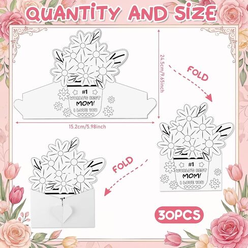 30 Pcs Grandparents Day Crafts Grandparents Day Gifts Bulk Flower Craft Kits Bulk Grandmother Appreciation Week Flower Coloring Greeting Cards DIY Thankful Gift Craft Fun Activities in Saudi Arabia