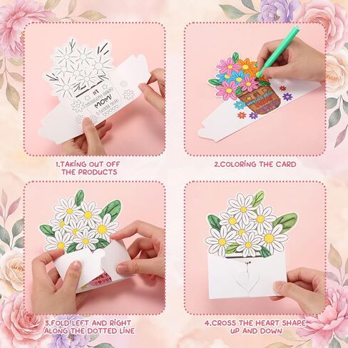 30 Pcs Grandparents Day Crafts Grandparents Day Gifts Bulk Flower Craft Kits Bulk Grandmother Appreciation Week Flower Coloring Greeting Cards DIY Thankful Gift Craft Fun Activities in Saudi Arabia