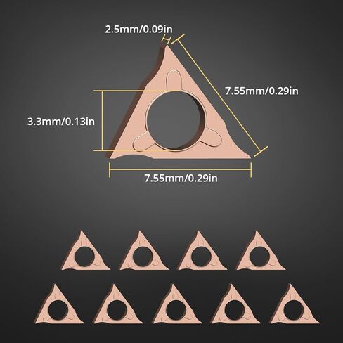 AMTOVL 10PCS Triangle Cutter Heads R Angle for Pneumatic Chamfering Machine,Carbide Turning Inserts for Mini Air Chamfer Tool Replacement Lathe Blades for Deburring on Wood Metal Plastic in Saudi Arabia