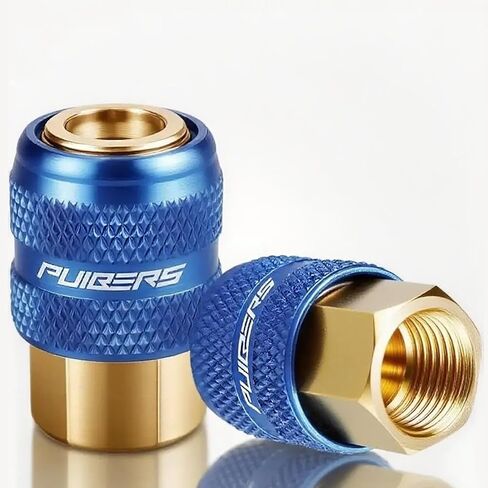 2PCS Locking Air Chuck,1/4" FNPT Brass Closed Flow Tire Chuck Quick Connect, Tire Inflator Nozzle for Air Compressors,Lock On Air Chucks Max Pressure 150 PSI in Kuwait