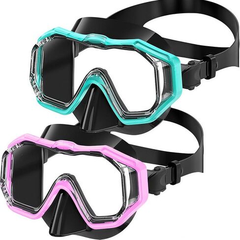 Bairuifu Swim Goggles for Kids 4-16, Anti-Shattered, Anti-Fog, 180° Panoramic View Swimming Goggles with Nose Cover in Kuwait