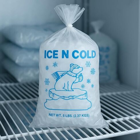 5LB Drawstring Ice Bags | ICE N COLD® | 100 Count Bags in Kuwait